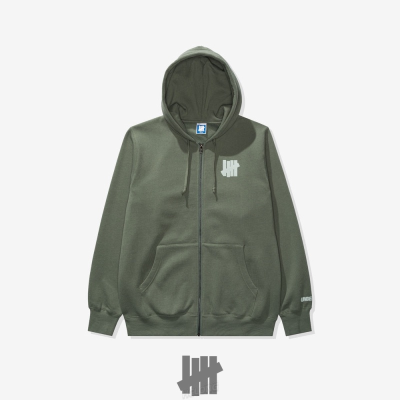 Undefeated Undftd UNDEFEATED ICON ZIP HOODIE Fleeces Dunkel | QPOXV-9682