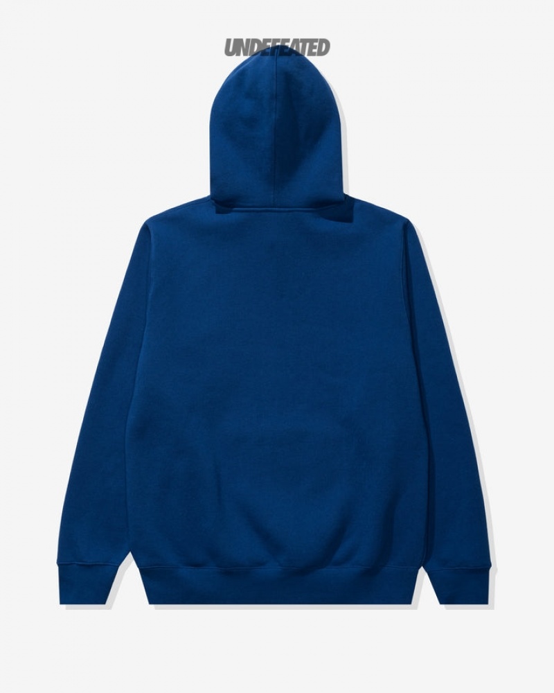 Undefeated Undftd UNDEFEATED LOGO HOODIE Fleeces Blau | NRHMZ-5401