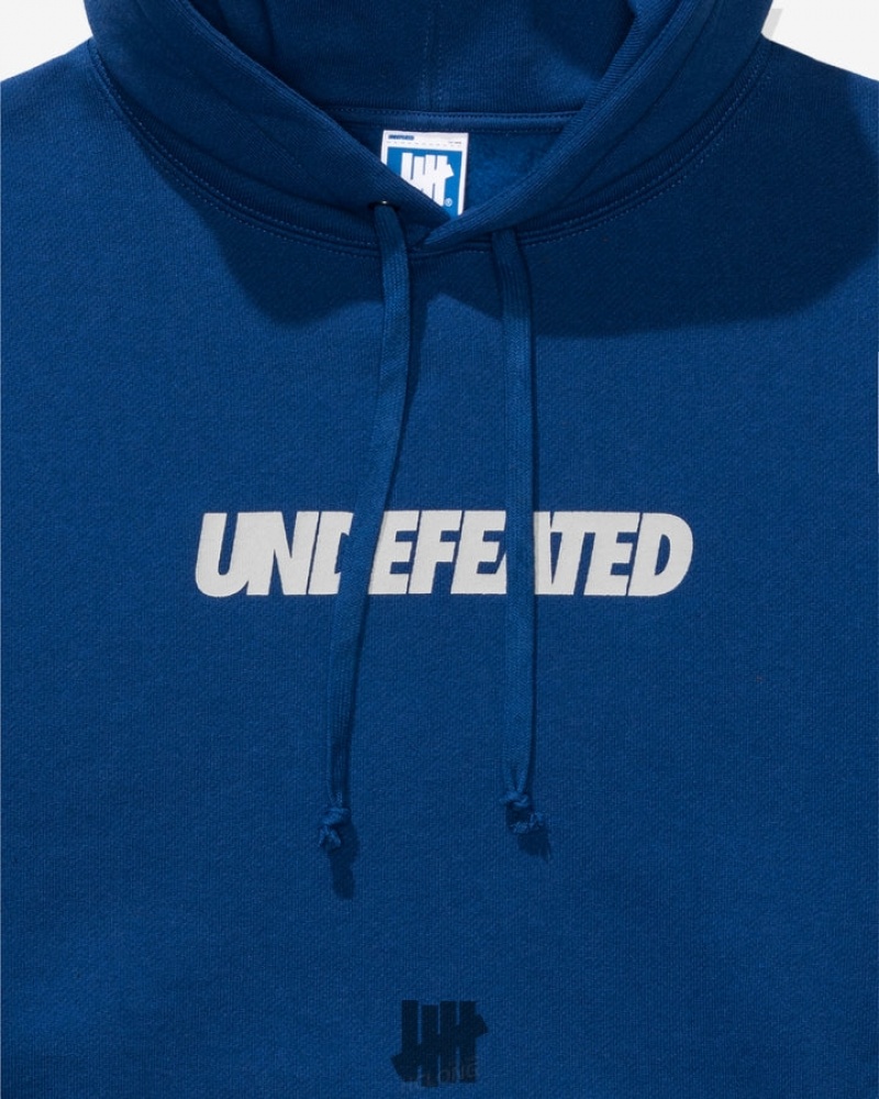 Undefeated Undftd UNDEFEATED LOGO HOODIE Fleeces Blau | NRHMZ-5401