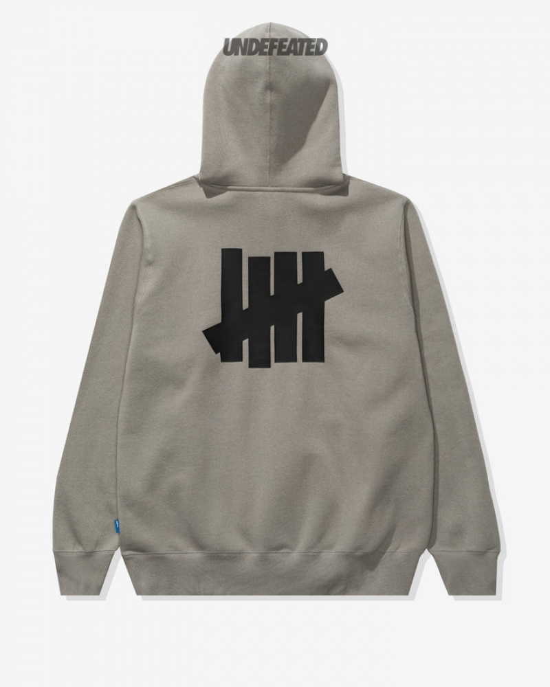 Undefeated Undftd UNDEFEATED LOGO LOCKUP PULLOVER HOOD Fleeces Grau | SVWYX-8301