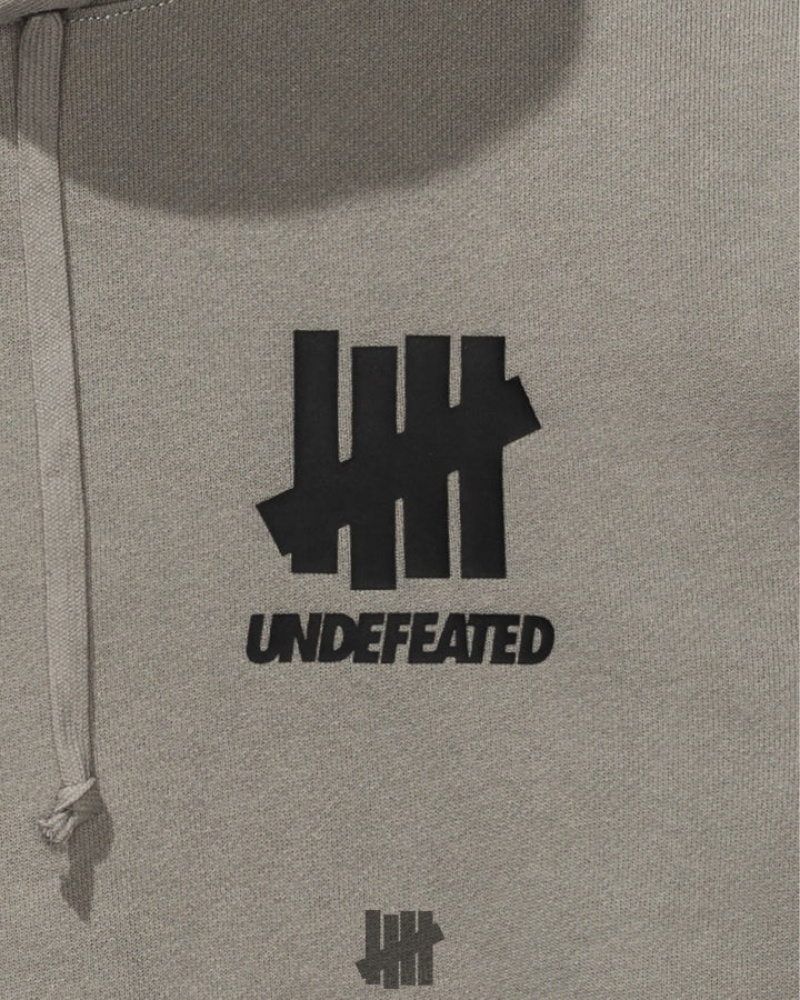 Undefeated Undftd UNDEFEATED LOGO LOCKUP PULLOVER HOOD Fleeces Grau | SVWYX-8301