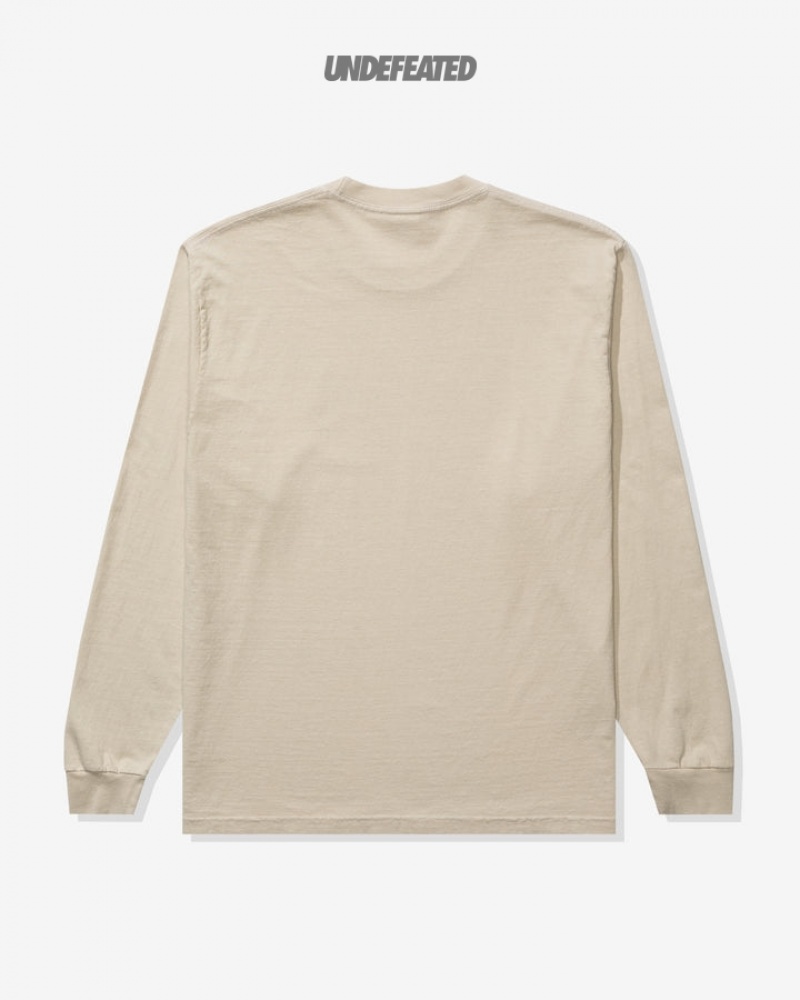 Undefeated Undftd UNDEFEATED LOGO L/S TEE Tees TAN | LSUIP-7092