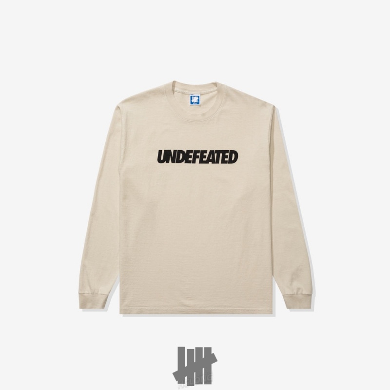 Undefeated Undftd UNDEFEATED LOGO L/S TEE Tees TAN | LSUIP-7092