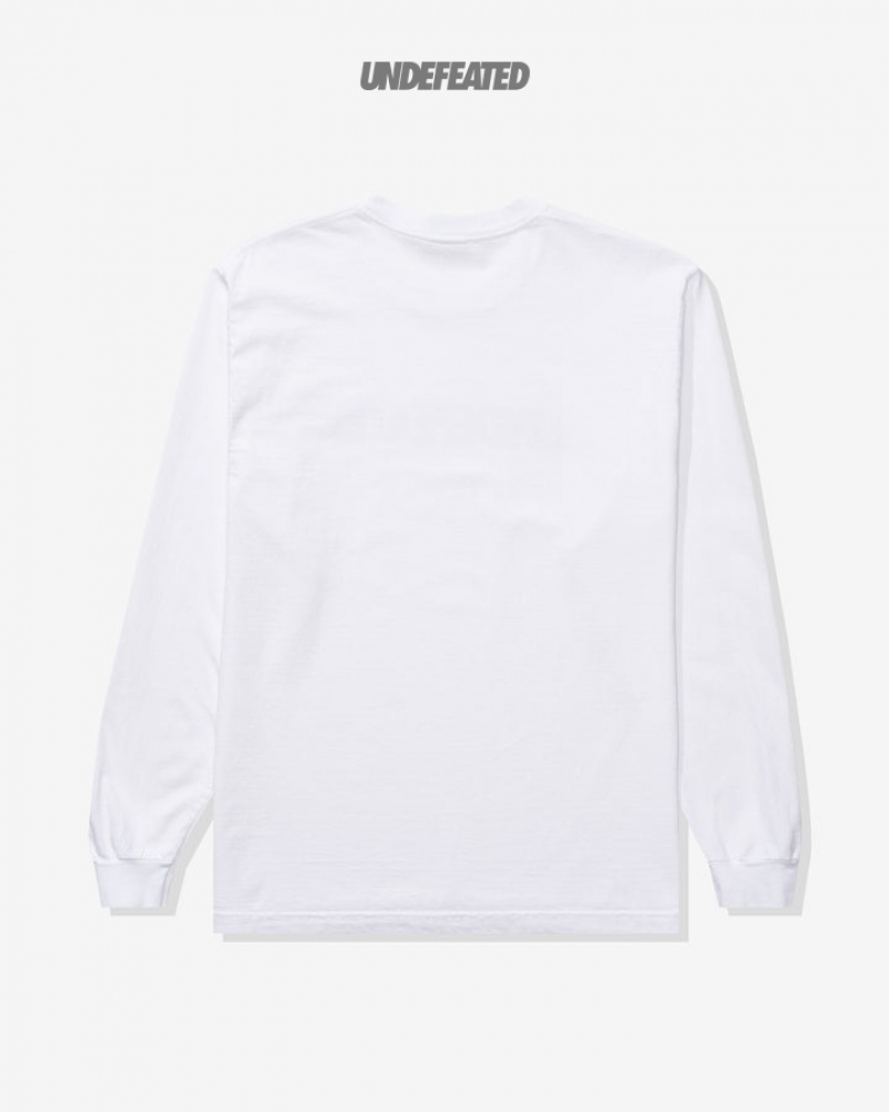 Undefeated Undftd UNDEFEATED LOGO L/S TEE Tees Weiß | VJIKB-9362