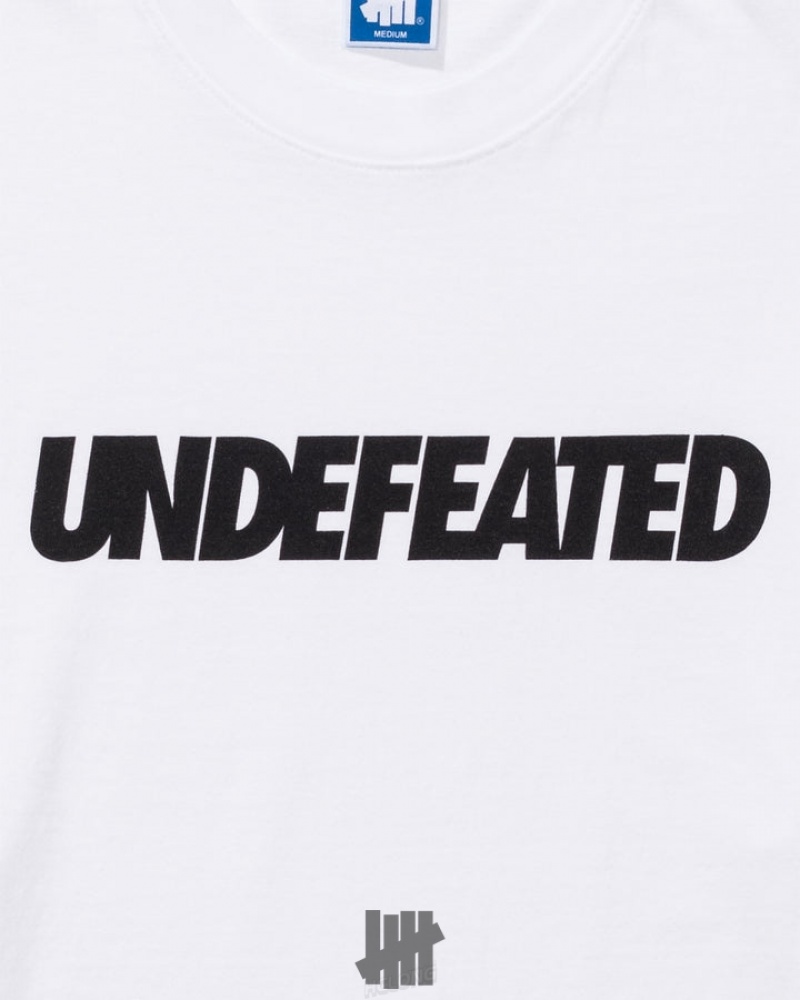 Undefeated Undftd UNDEFEATED LOGO L/S TEE Tees Weiß | VJIKB-9362