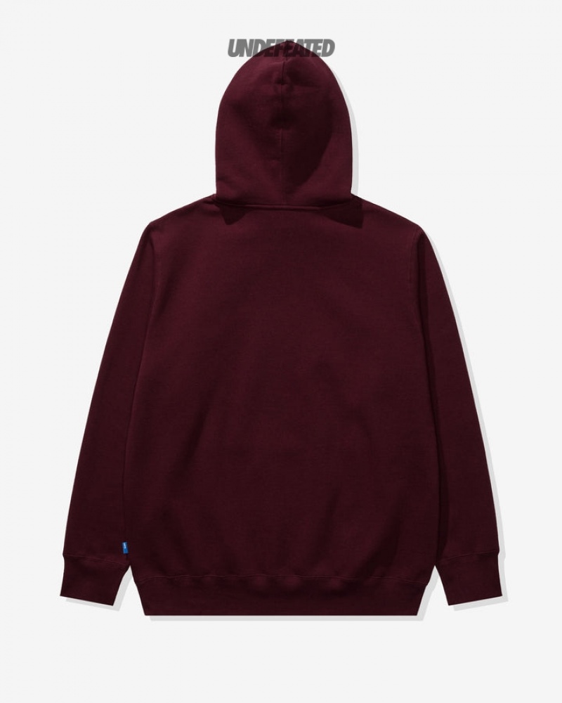 Undefeated Undftd UNDEFEATED LOGO+ PULLOVER HOOD Fleeces WINE | ENADG-7364