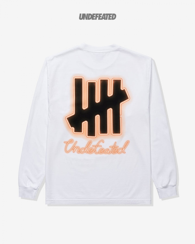 Undefeated Undftd UNDEFEATED NIGHT SHIFT L/S TEE Tees Weiß | YLBXV-7486