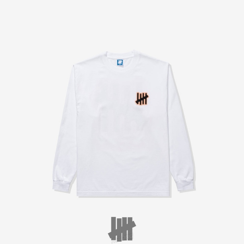 Undefeated Undftd UNDEFEATED NIGHT SHIFT L/S TEE Tees Weiß | YLBXV-7486