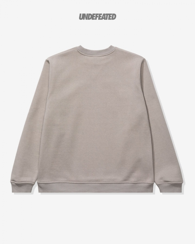 Undefeated Undftd UNDEFEATED PREMIUM ICON CREWNECK Fleeces Grau | OQLRI-3129