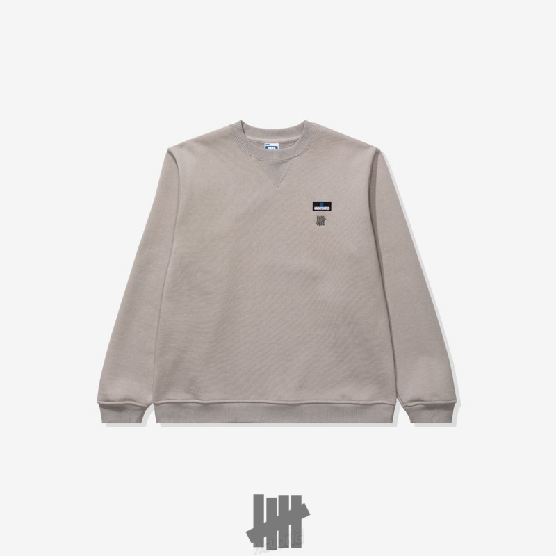 Undefeated Undftd UNDEFEATED PREMIUM ICON CREWNECK Fleeces Grau | OQLRI-3129