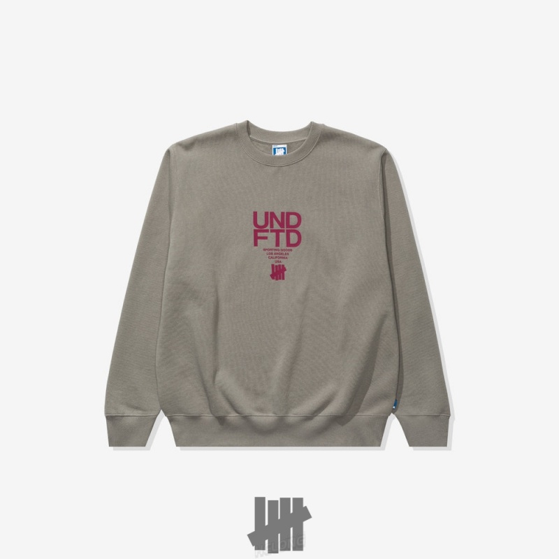 Undefeated Undftd UNDEFEATED ROOTS CREWNECK Fleeces Grau | DZBTN-8456