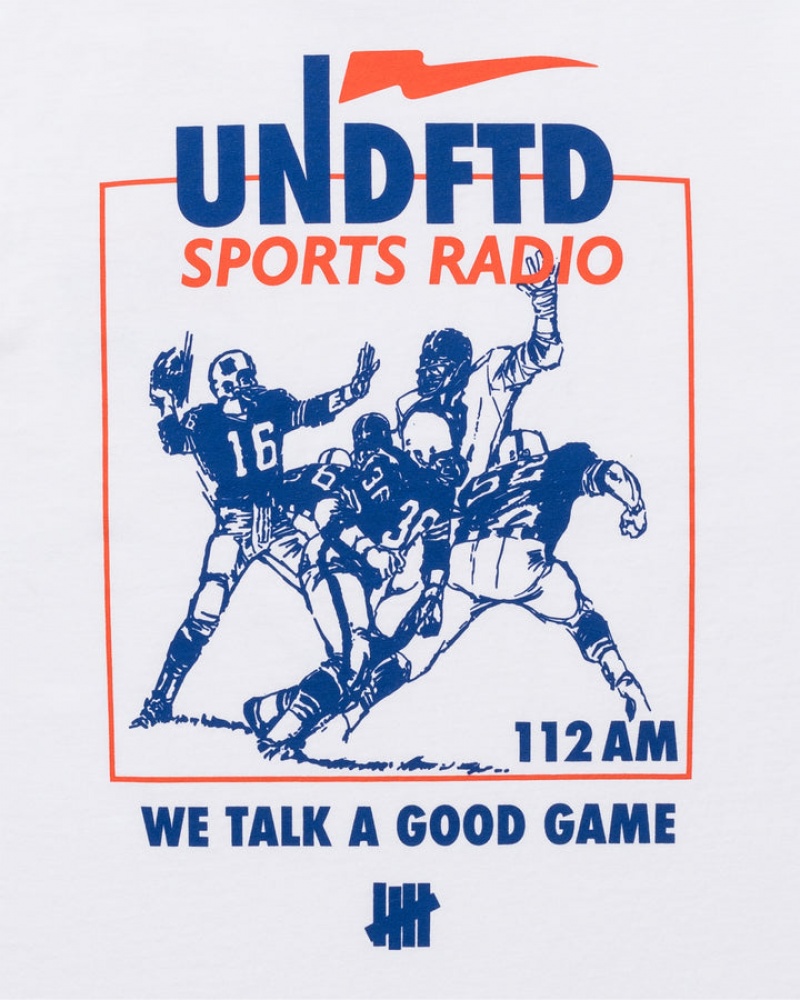 Undefeated Undftd UNDEFEATED SPORTS RADIO S/S TEE Tees Weiß | AHKIL-1640