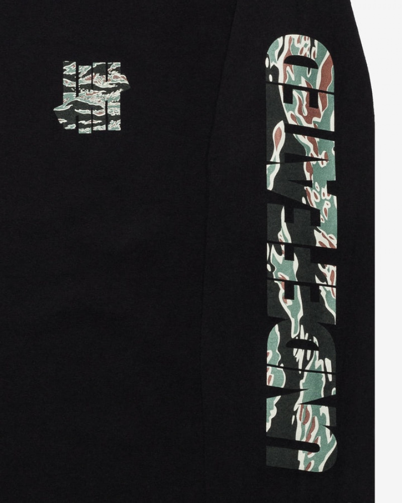 Undefeated Undftd UNDEFEATED TIGER CAMO LOGO LOCKUP L/S TEE Tees Schwarz | HDTWC-4172