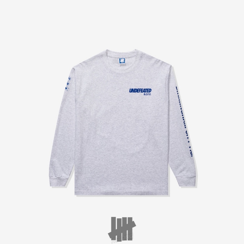 Undefeated Undftd UNDEFEATED X BCFC TEAM L/S TEE Tees Grau | UFBQX-1352