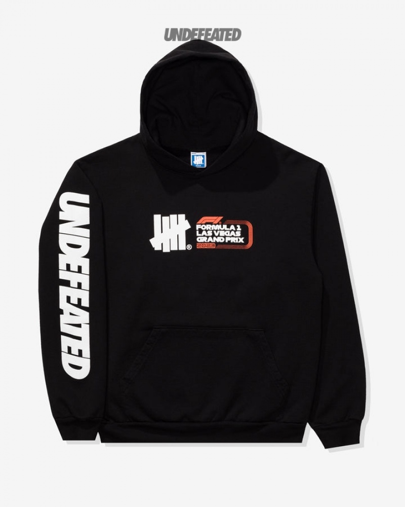 Undefeated Undftd UNDEFEATED X F1 LVGP LOGO HOODY Fleeces Schwarz | YOHXG-6015