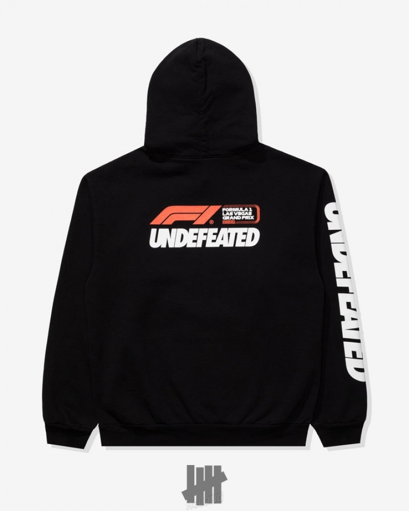 Undefeated Undftd UNDEFEATED X F1 LVGP LOGO HOODY Fleeces Schwarz | YOHXG-6015