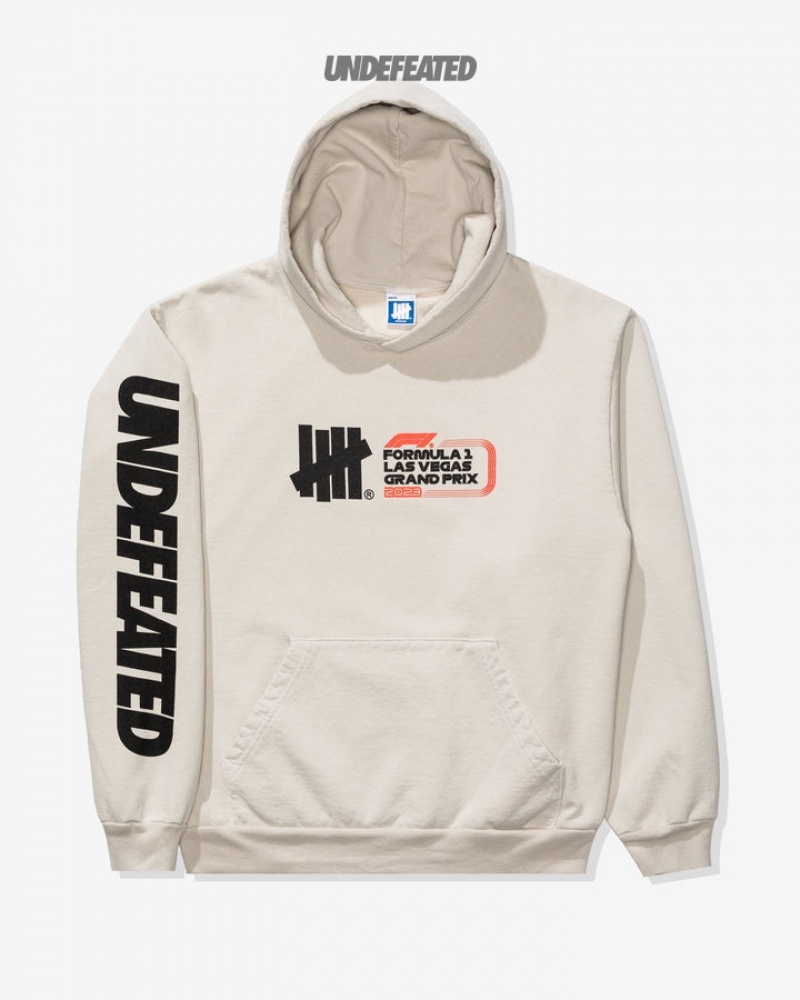 Undefeated Undftd UNDEFEATED X F1 LVGP LOGO HOODY Fleeces CEMENT | GYQMP-6572