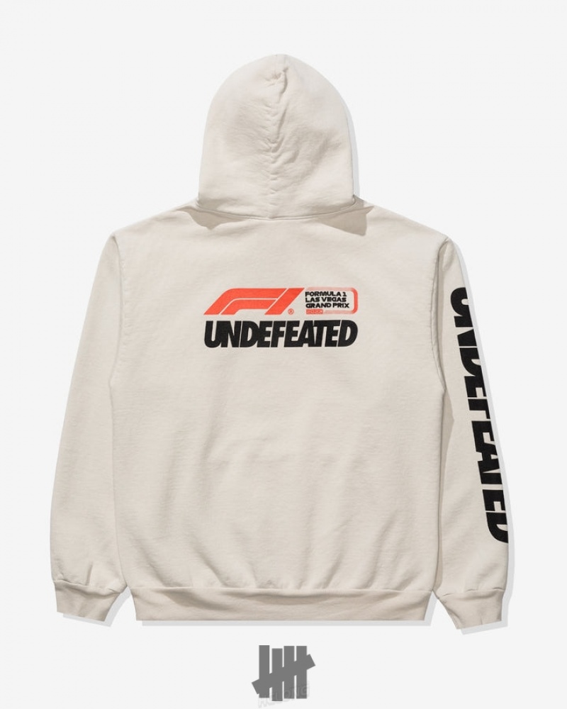 Undefeated Undftd UNDEFEATED X F1 LVGP LOGO HOODY Fleeces CEMENT | GYQMP-6572