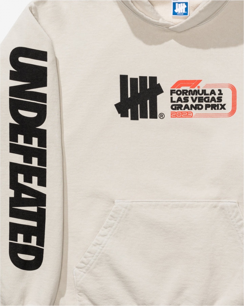 Undefeated Undftd UNDEFEATED X F1 LVGP LOGO HOODY Fleeces CEMENT | GYQMP-6572