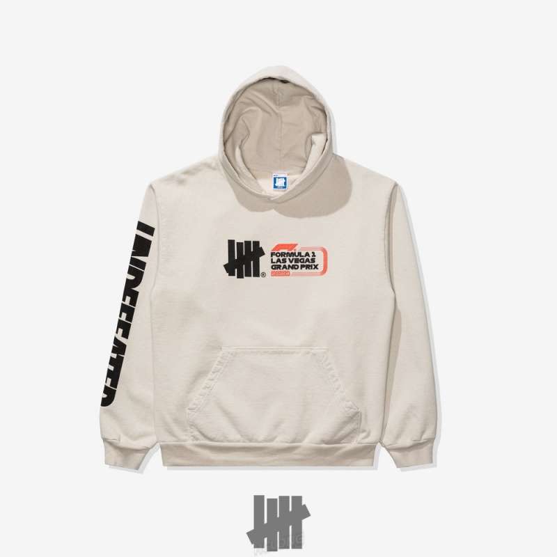 Undefeated Undftd UNDEFEATED X F1 LVGP LOGO HOODY Fleeces CEMENT | GYQMP-6572