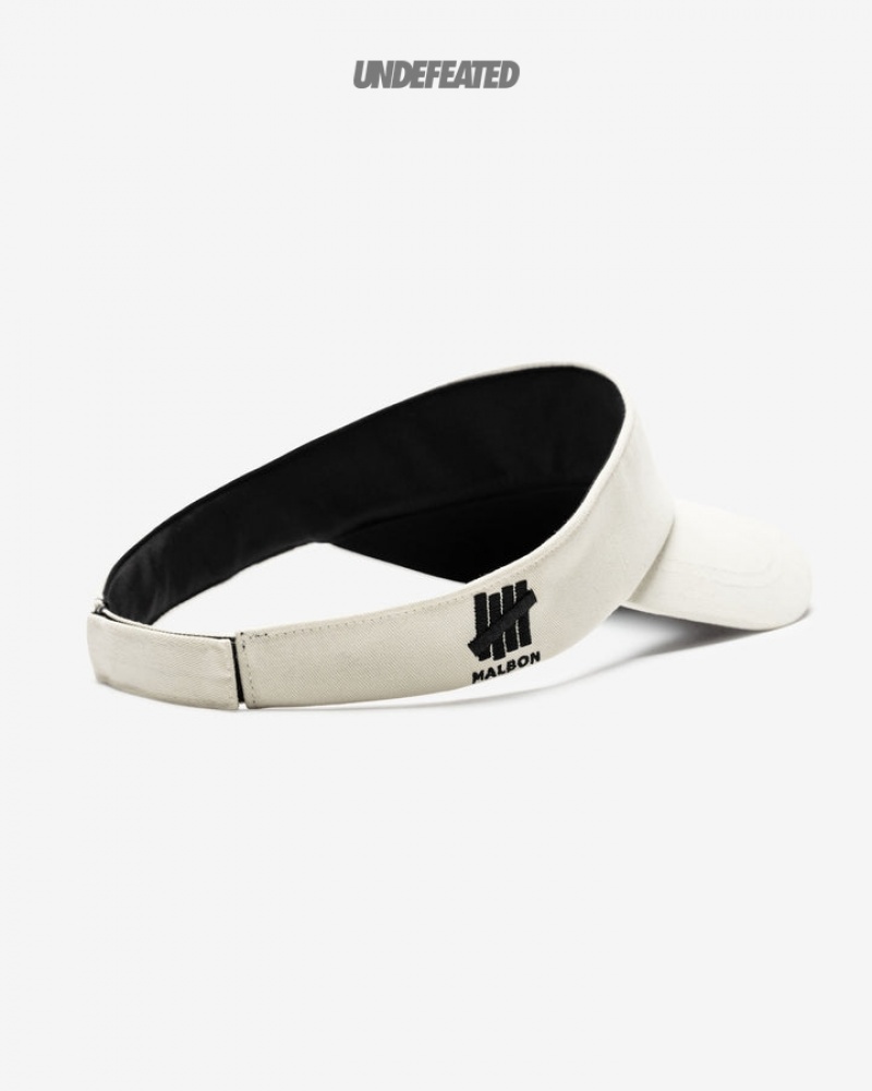 Undefeated Undftd UNDEFEATED X MALBON GOLF VISOR Kopfbedeckung IVORY | VFCNS-9508