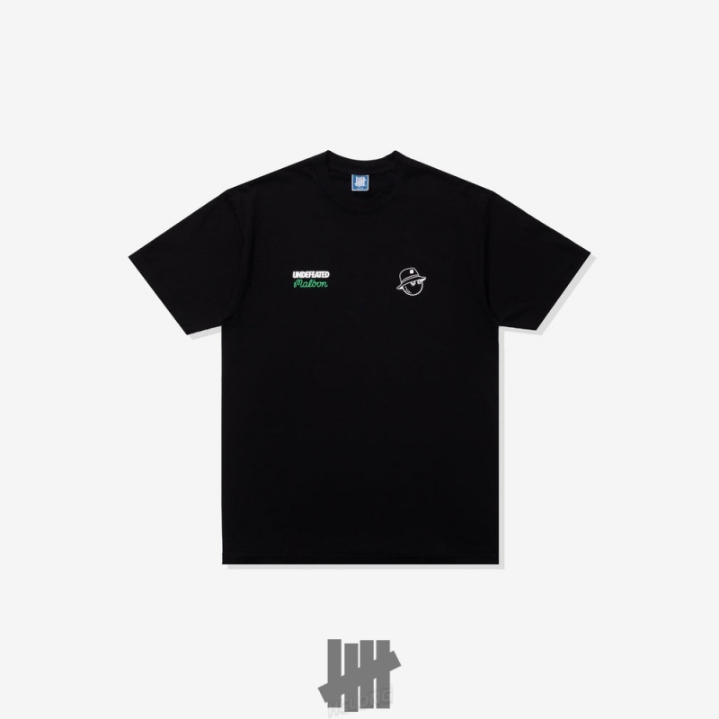 Undefeated Undftd UNDEFEATED X MALBON LOGO S/S TEE Tees Schwarz | UEBYX-0748