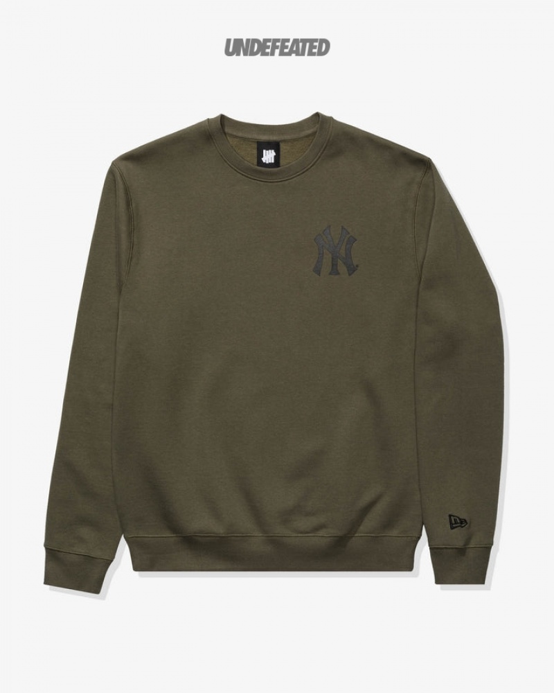 Undefeated Undftd UNDEFEATED X NEW ERA NY YANKEES CREWNECK Fleeces NEWOLIVE | LGAHY-4251