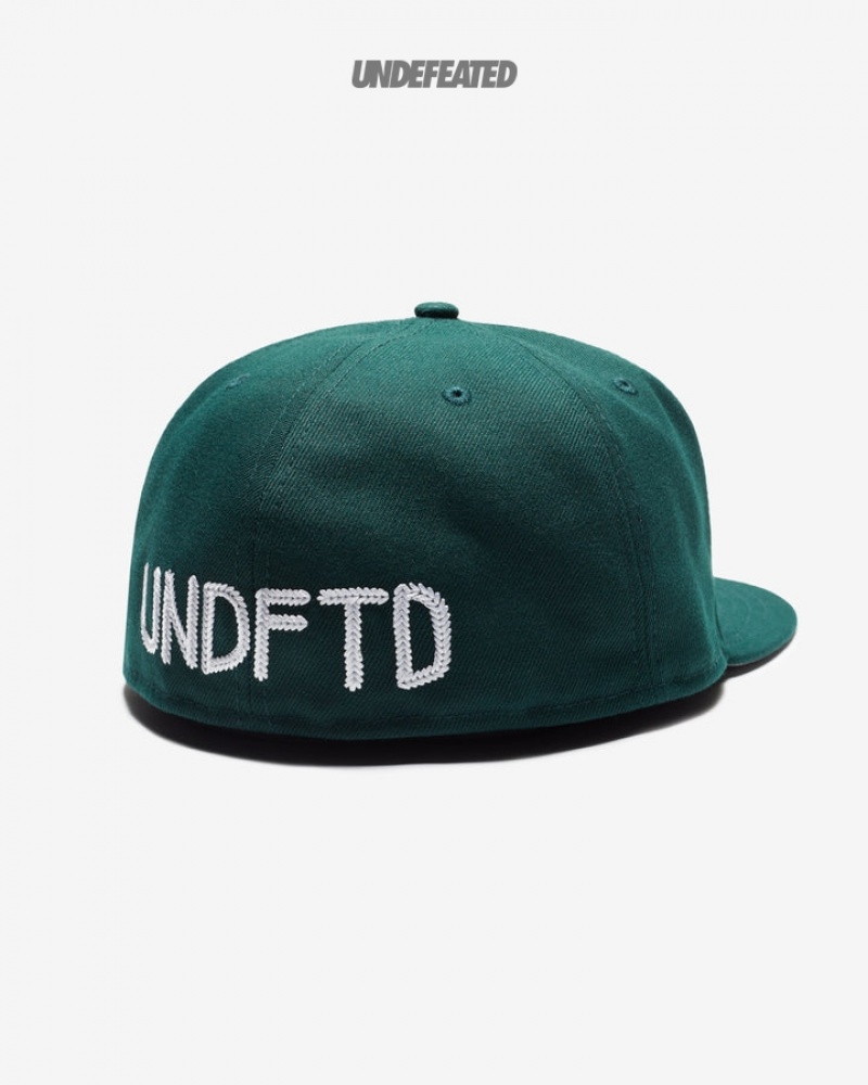 Undefeated Undftd UNDEFEATED X NE CHAINSTITCH FITTED Kopfbedeckung Grün | CATQM-5314