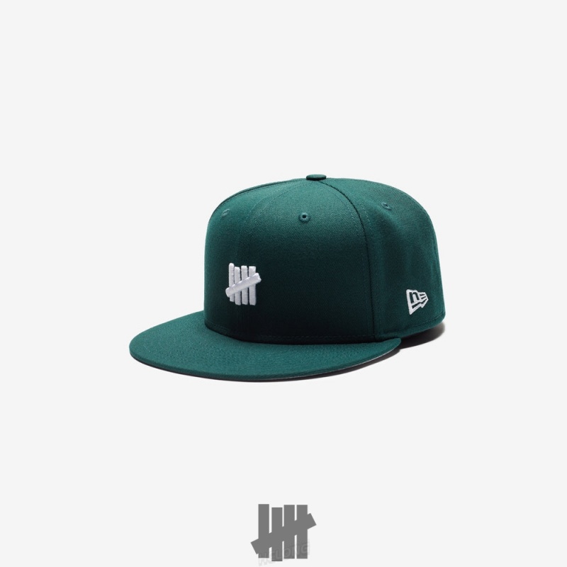 Undefeated Undftd UNDEFEATED X NE CHAINSTITCH FITTED Kopfbedeckung Grün | CATQM-5314