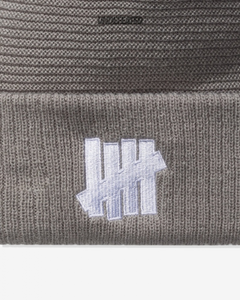 Undefeated Undftd UNDEFEATED X NE ICON CONTRAST KNIT BEANIE Kopfbedeckung Grau | XUZEV-4903