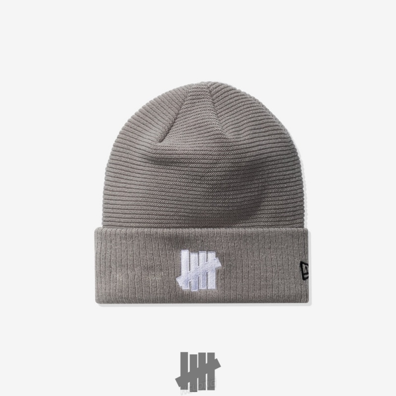 Undefeated Undftd UNDEFEATED X NE ICON CONTRAST KNIT BEANIE Kopfbedeckung Grau | XUZEV-4903