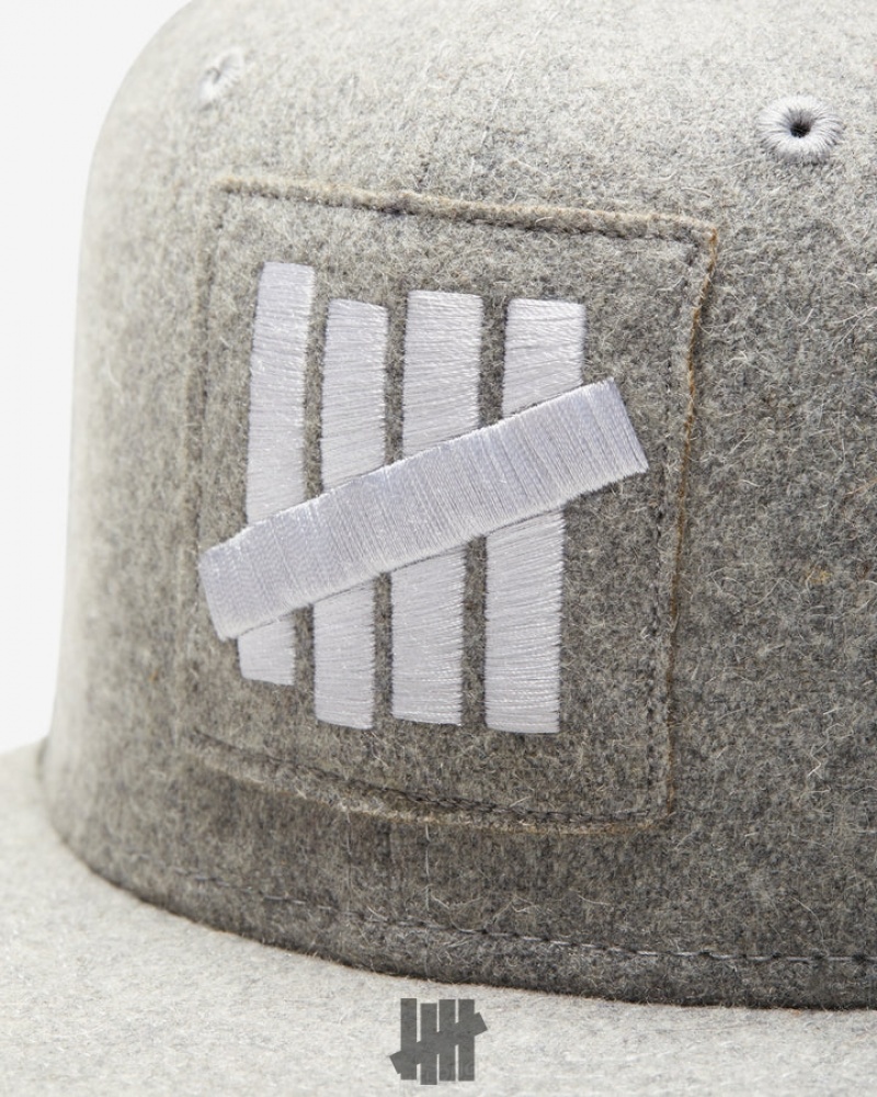 Undefeated Undftd UNDEFEATED X NE ICON PATCH FITTED Kopfbedeckung Grau | CUDFW-9704