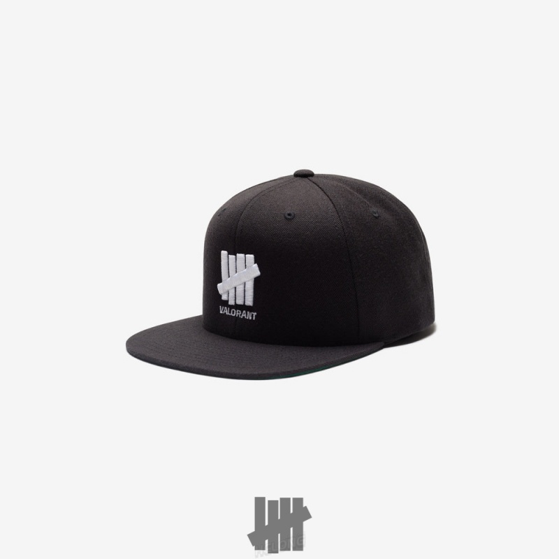 Undefeated Undftd UNDEFEATED X VALORANT SNAPBACK Kopfbedeckung Schwarz | TJBGP-6173